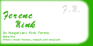 ferenc mink business card